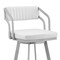 Armen Living Capri 26" Swivel White Faux Leather and Silver Metal Bar Stool LCCPBASLWH26 - alternate 3